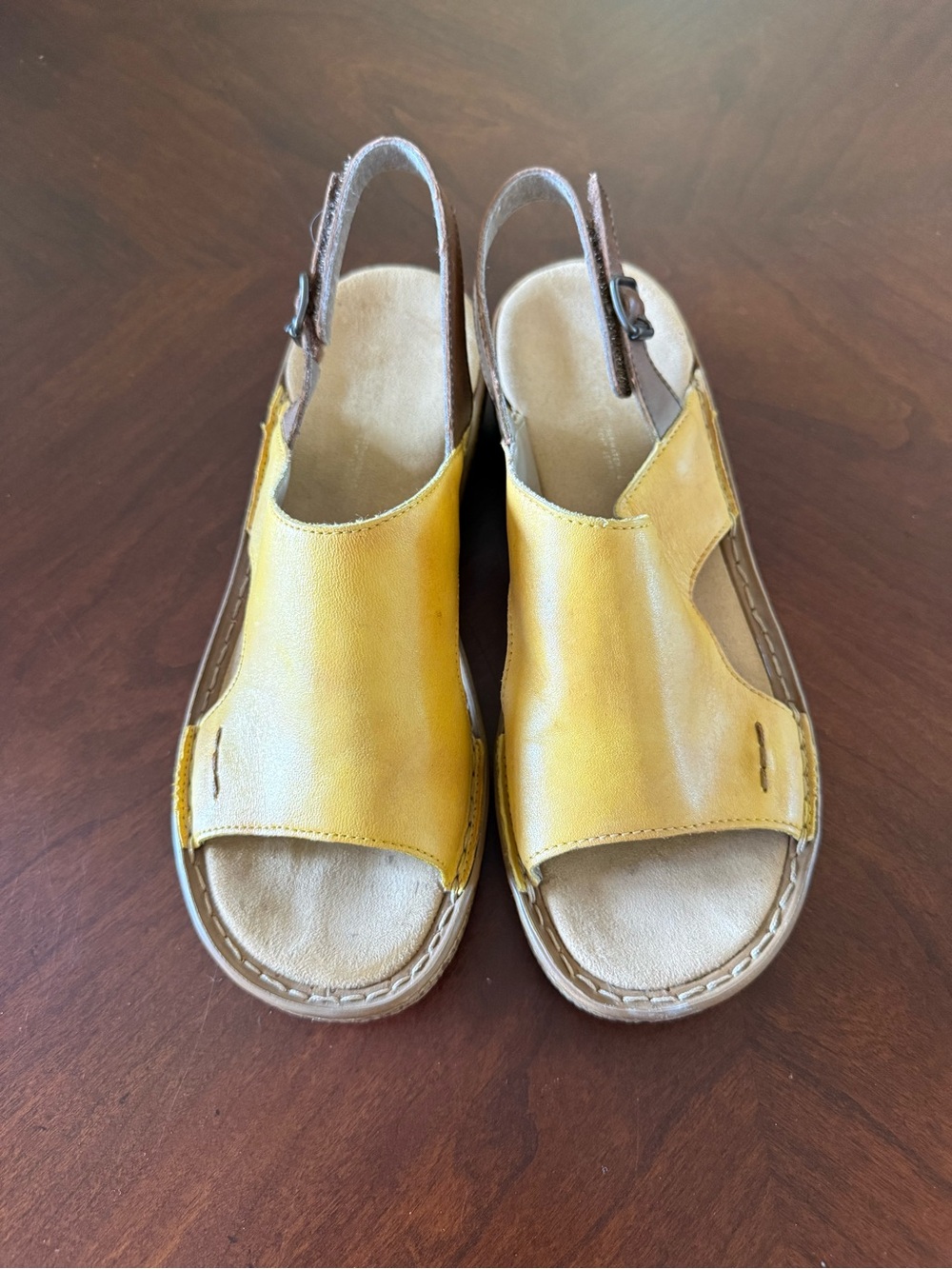 Rieker Mustard Colored Slingback Sandals - Women's Size EUR 39